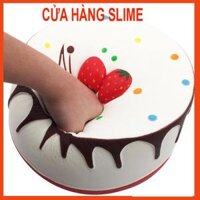 Squishy tạo hình bánh kem 2 dâu màu trắng đại khổng lồ to bự đáng yêu đồ chơi mềm mịn đàn hồi giải tỏa M40