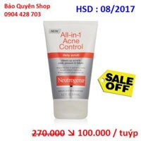 SRM trị mụn Neutrogena All-in-1 Acne Control Daily Scrub