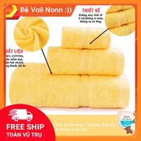 ss COMBO 3 KHĂN TẮM, KHĂN LAU ĐẦU KHĂN RỬA MẶT, HÀNG CAO CẤP 100% COTTON DÙNG TRONG GIA ĐÌNH KHÁCH SẠN QUÀ TẶNG