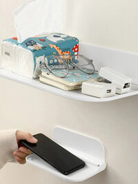 {Ss Jia}
 Foldable Wall Shelf Punch-Free Wall-mounted Foldable Storage Board Household Bathroom Pla