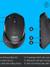 [SS originality]
 Chuột Không Dây Logitech M330 Silent Plus, Không gây tiếng ồn khi nhấn, độ phân g