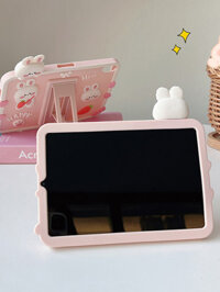 [SS originality]
 CrashStar 3D Cute Pink Rabbit Soft Silicone Tablet Case With Stand For iPad Mini