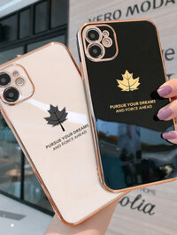 [SS originality] Hontinga Casing Case iphone 6 6s 7 8 Plus SE 2020 X Xr Xs Max Case Maple Leaf Luxu