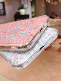 [SS originality]
 Ốp Kim Sa Lấp Lánh Lấp Lánh Cho Iphone 8 7 Plus 6 6S Ốp Trong Suốt Ngôi Sao Tỏa S