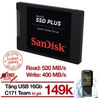 SSD 120Gb Sandisk Plus tặng USB 16Gb C171 Team Group - Chính hãng