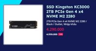 SSD Kingston KC3000 2TB PCIe Gen 4 x4 NVME M2 2280 (Black - Outlet, Nhập khẩu)