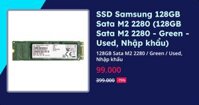 SSD Samsung 128GB Sata M2 2280 (Green - Used, Nhập khẩu)