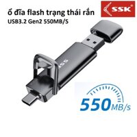 SSK 550MB/s Flash USB 256GB USB3.2 Gen2 OTG TYPE C USB 256G Flash Drive