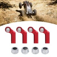 Ssrroo RC Ball khớp liên kết đầu que kết thúc 4 bộ M4 cho 1/10 xe mô hình (màu đỏ)