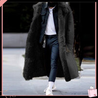 St Nam Mùa Đông Áo Khoác Lông Thú Giả Làm Dày Tay Dài Túi Màu Trơn Ấm Midi Chiều Dài Plus Kích Thước Nút Áo Ngoài Trời Cho Cắm Trại