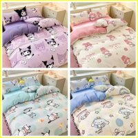 St2 Sanrio Kuromi Hello Kitty 3IN1 Ga trải giường Vỏ chăn gối Bộ chăn ga gối Phòng ngủ Bộ đồ có thể giặt được TS2