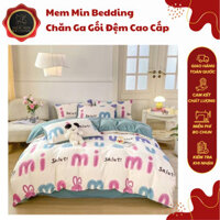 (ST221) Bộ Chăn Ga Gối 4 Món Coton Minimize Đũi Sợi 40s Siêu Mềm Mại, Thoáng Mát 1 - Memminbedding