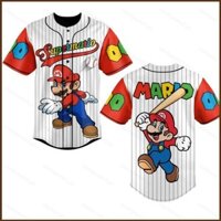 St3 Cá Tính Super Mario Bros Jersey Phim Trò Chơi Áo Halloween Quà Tặng Đồng Phục Bóng Chày TS3