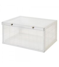STACKO Hộp đựng giày bằng nhựa nắp khóa nam châm Thái Lan W37xH18.3xD28cm màu trắng