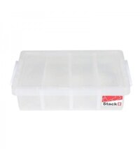 STACKO Hộp nhựa đựng đồ nhiều ngăn có nắp bề mặt có lớp chống bám bụi Thái Lan W37.5xD25.6xH10Cm trắng trong