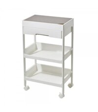 STACKO Kệ để đồ 3 tầng 1 ngăn kéo bằng nhựa có bánh xe TILLA Thái Lan W41xD26xH70.5cm màu trắng