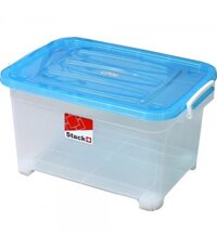 STACKO Thùng đựng đồ 50L bằng nhựa có khóa S155-A  Thái Lan W70xD50xH42cm màu xanh dương trong suốt