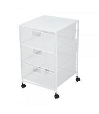 STACKO Tủ 3 ngăn kéo bằng lưới thép có bánh xe BILA Thái Lan W35.5xH56xD37.5cm màu trắng