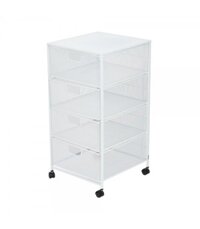 STACKO Tủ 4 ngăn kéo bằng lưới thép có bánh xe BILA Thái Lan W35.5xH73xD37.5cm màu trắng