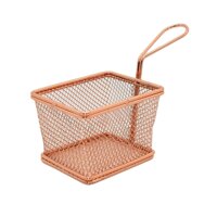 Stainless Mesh Colander Strainer Sifter for Fried Food Vegetable Rose Gold - Right Angle L