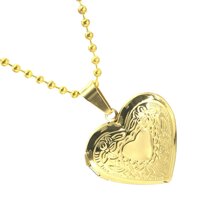 Stainless Steel Gold Plated Photo Picture Lockets Memorial Keepsake Love Heart