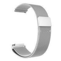 Stainless Steel Net Magnetic Adsorbtion Alternative Bracelet Band Wristband Strap for TicWatch C2 - Silver 18mm