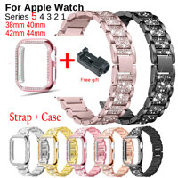 Stainless Steel strap+ Diamond Case for Apple Watch 5 4 band 44 mm 40mm Watchbands For Apple watch Series 3 2 1 band 42mm 38mm smart watch Wrist Bracelet