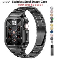 Stainless Steel Strap+Modification Kit Case For Apple Watch 8 Band 45mm 44mm iwatch series 8 7 6 SE 5 4 smart watch