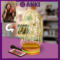 Standee đế đèn led thiết kế vẽ nét theo ảnh yêu cầu, ảnh in mica trong suốt có đèn, quà sinh nhật, kỷ niệm, quà chúc mừn