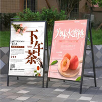 Standee Khung Sắt Chữ A Ngoài Trời giá rẻ, Standee chân sắt chịu gió 1 mặt và 2 mặt kích thước 60x90cm và 80x120cm.