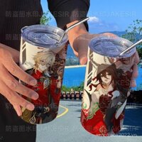 ★Star Rail★ Cốc cách nhiệt hợp tác Aventurine & Fugue, cốc cà phê di động có ống hút giá trị cao