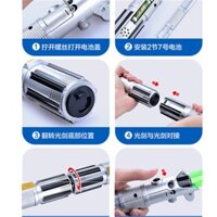 ▧☢☃Star Wars 8 Thanh kiếm Laser Lightsaber có thể thu vào sức mạnh Thần lực đánh thức Đồ chơi cậu bé Jedi cuối cùng