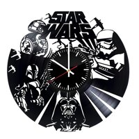 Star Wars Wall Clock Made Out of Vinyl Record charakters: Stormtrooper Boba Fett Darth Vader BB8, Star Wars Teacher Gifts, Darth Vader Clock, Boba ...