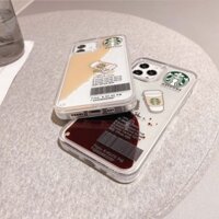 Starbucks Ốp Điện Thoại Mềm Trong Suốt Chống Sốc Phối Kim Tuyến Nước Cho iPhone 11 12 13 Pro MAX XS MAX 7 8 Plus 11 Pro