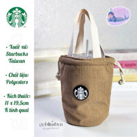 [Starbucks Taiwan] TÚI ĐỰNG LY, TÚI XÁCH STARBUCKS TUMBLER BAG BROWN COLOR GOBLIN & MERMAID