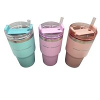 STARBUCKS Tumbler Ống Hút Thủy Tinh 591Ml Màu Xanh navy / Đen / Hồng / Vàng dt stanley