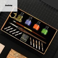 Starry Sky Glass Fountain Dip Pen Văn phòng phẩm Bút thư pháp mực (Đốt) TỐT NHẤT [liveliving.vn]