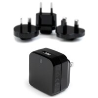 StarTech.com Travel USB Wall Charger – Black – Quick Charge 2.0 – Travel Adapter – International Power Adapter – Travel Charger