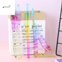 Stationerystudio 4 Cái / bộ Bộ Thước Linh Hoạt Cầu Vồng, Thước Nhựa Mềm 20cm / 8 Inch Và Hệ Mét, Thước Đa Năng, Chống Vỡ Uốn Cong Sinh Viên Sáng Tạo Thước Linh Hoạt Sinh Viên Sinh Viên