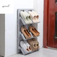 Stationerystudio Giá Để Giày Dọc, Giá Để Đồ Dép Treo Tường Có Thể Gập Lại, Có Thể Xếp Chồng Linh Hoạt Dễ Dàng Lắp Ráp Kệ Đựng Giày Nẹp Phòng Tắm