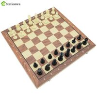 Stationwa Cờ vua quốc tế bằng gỗ nguyên khối, Bộ trò chơi cờ vua giáo dục, Bức tượng có thể gập lại Bộ cờ vua quốc tế tiêu chuẩn di động