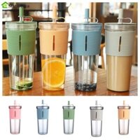 Stationwa Cốc Trong Suốt, 710ml / 24oz Có Ống Hút Nước, Cốc Mịn Điện Dung Lớn Nhựa Có Thể Tái Sử Dụng Cốc Cà Phê Đá Sữa