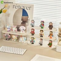 Stationwa Giá đỡ trưng bày lưu trữ trong suốt, Hộp trưng bày nhân vật xoay dung tích lớn, Giá đỡ trưng bày bằng nhựa chống thấm nước có thể tháo rời bằng Acrylic Giá đỡ búp bê Bubble Mart