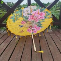 Stationwa Lụa Vải Tua Rua Ô, 70cm Phong Cách Trung Hoa Cổ Điển Dầu Ô Giấy, Cầm Tay Chống Mưa Trang Trí Cổ Vũ Dù Hanfu Chụp Ảnh Prop