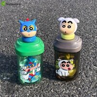 Stationwa Ống Hút Nước, Tay Cầm Di Động Nhân Vật Nắp Crayon Shin-chan Trộn Cốc, Di Động 500ml Chống Rò Rỉ Dung Tích Lớn Crayon Shin-chan Chai Nước Anime Ngoại Vi