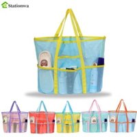 Stationwa Túi đựng đồ vệ sinh, Túi vệ sinh Túi đi biển lưới rỗng, Túi đựng mỹ phẩm lưới có thể gập lại bằng nhựa PVC Túi bơi du lịch