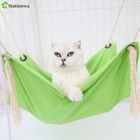 Stationwa Vải Lanh Cotton Cho Mèo Võng, Giường Treo Mèo Con Chống Mài Mòn Thoáng Khí, Võng Lồng Thú Cưng Có Tua Rua Mềm Mại Màu Trơn Mèo Xoay Tổ Mùa Hè