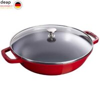 Staub - Chảo gang tráng men Wok Màu Đỏ Cherry - 29cm DEEP22 www.yeuhangduc.vn sẵn sàng cho bạn