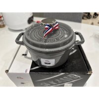 Staub - Nồi gang tráng men Staub 14cm màu ghi, made in France