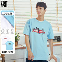 Stayreal Dạo Phố Đồng Thương Hiệu Tôi Yêu Áo Thun Mùa Hè Tay Ngắn Cotton Nguyên Chất Nam Nữ Chim Cánh Cụt Thường Ngày